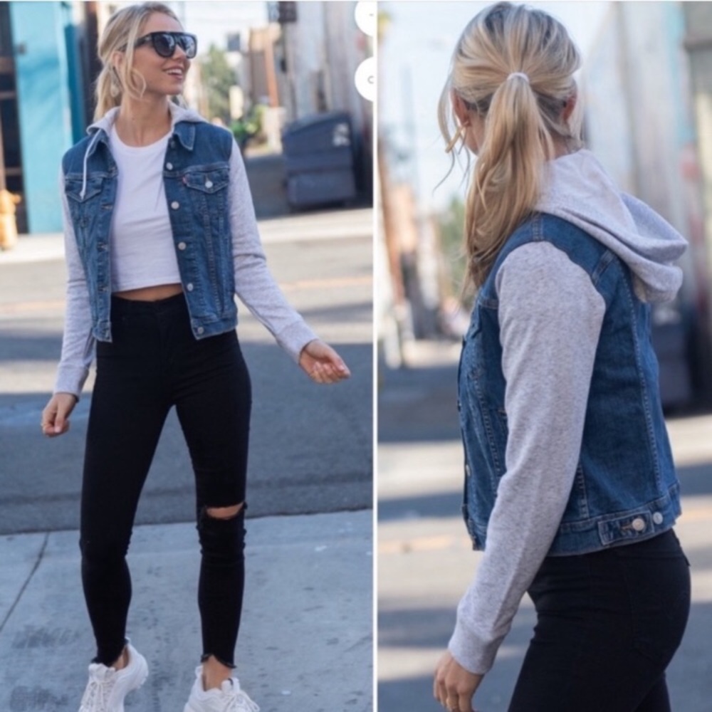 LEVI hooded hybrid Jean Jacket